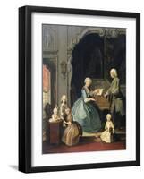 Family Group Near a Harpsichord, Cornelis Troost-Cornelis Troost-Framed Art Print