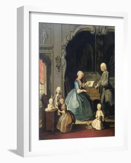 Family Group Near a Harpsichord, Cornelis Troost-Cornelis Troost-Framed Art Print