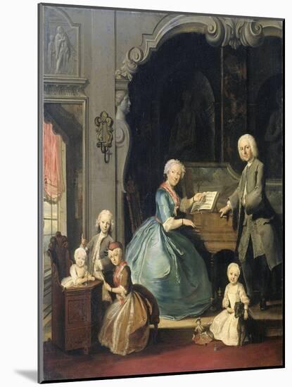 Family Group Near a Harpsichord, Cornelis Troost-Cornelis Troost-Mounted Art Print
