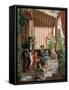 Family Group on Balcony-Fedor Michajlovic Slavianskij-Framed Stretched Canvas