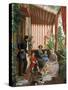 Family Group on Balcony-Fedor Michajlovic Slavianskij-Stretched Canvas