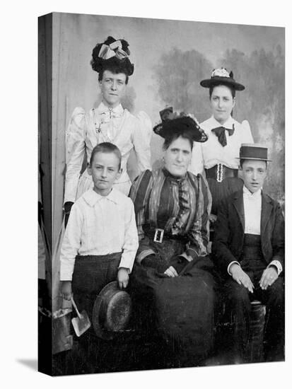 Family Group Pose for Tintype Photograph, Ca. 1888-null-Stretched Canvas