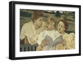 Family Group Reading-Mary Cassatt-Framed Giclee Print