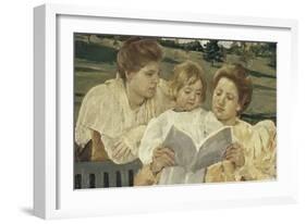 Family Group Reading-Mary Cassatt-Framed Giclee Print