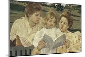 Family Group Reading-Mary Cassatt-Mounted Giclee Print