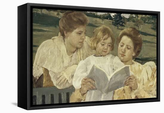 Family Group Reading-Mary Cassatt-Framed Stretched Canvas