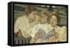 Family Group Reading-Mary Cassatt-Framed Stretched Canvas