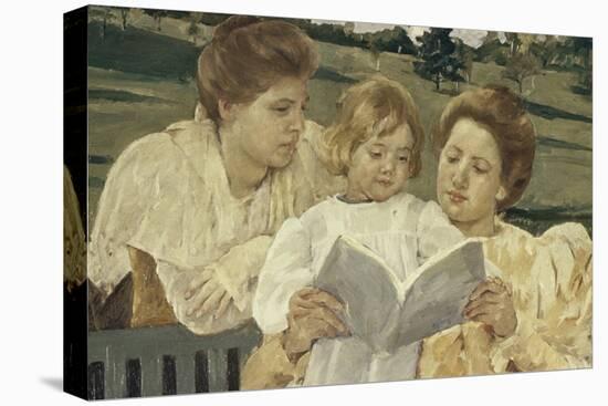 Family Group Reading-Mary Cassatt-Stretched Canvas