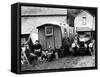 Family Group with a 1925 Morris Oxford 14/28 and Caravan, (Eccles, C1926)-null-Framed Stretched Canvas