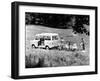 Family Group with a 1968 Ford Explorer Camper Van, (1968)-null-Framed Photographic Print