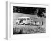 Family Group with a 1968 Ford Explorer Camper Van, (1968)-null-Framed Photographic Print