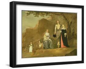 Family Group with a Dog and Goat in a Mountainous Landscape-Gerard ter Borch-Framed Giclee Print