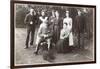 Family Group with Black Poodle in a Garden-null-Framed Photographic Print