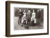 Family Group with Black Poodle in a Garden-null-Framed Photographic Print