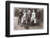 Family Group with Black Poodle in a Garden-null-Framed Photographic Print
