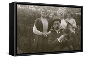 Family Group with Dog in a Garden-null-Framed Stretched Canvas