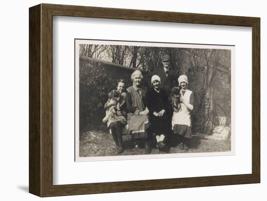 Family Group with Two Dogs in a Garden-null-Framed Photographic Print