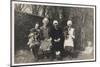 Family Group with Two Dogs in a Garden-null-Mounted Photographic Print