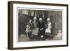 Family Group with Two Dogs in a Garden-null-Framed Photographic Print