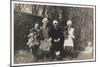 Family Group with Two Dogs in a Garden-null-Mounted Photographic Print