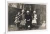 Family Group with Two Dogs in a Garden-null-Framed Photographic Print