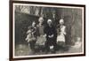 Family Group with Two Dogs in a Garden-null-Framed Photographic Print