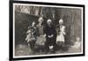 Family Group with Two Dogs in a Garden-null-Framed Photographic Print