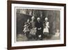 Family Group with Two Dogs in a Garden-null-Framed Photographic Print