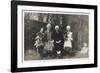 Family Group with Two Dogs in a Garden-null-Framed Photographic Print