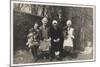 Family Group with Two Dogs in a Garden-null-Mounted Photographic Print