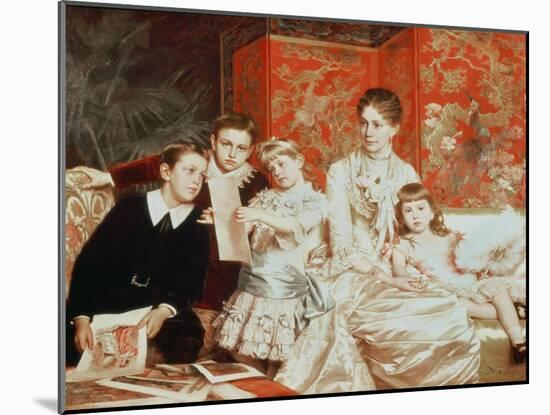 Family Group-Michele Gordigiani-Mounted Giclee Print