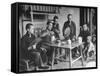 Family Having Tea in Courtyard-Carl Mydans-Framed Stretched Canvas