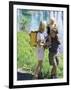 Family Hiking by a Pond-null-Framed Photographic Print