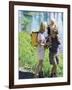 Family Hiking by a Pond-null-Framed Photographic Print