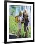 Family Hiking by a Pond-null-Framed Photographic Print