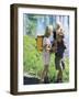 Family Hiking by a Pond-null-Framed Photographic Print