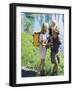 Family Hiking by a Pond-null-Framed Photographic Print