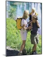 Family Hiking by a Pond-null-Mounted Photographic Print