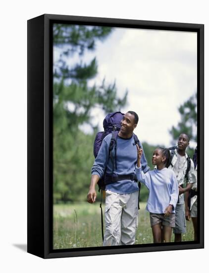 Family Hiking in The Wilderness-null-Framed Stretched Canvas