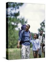Family Hiking in The Wilderness-null-Stretched Canvas