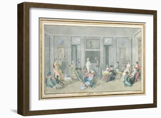 Family in a Study Room on the Ile De La Reunion, 1813-Patu de Rosemont-Framed Giclee Print