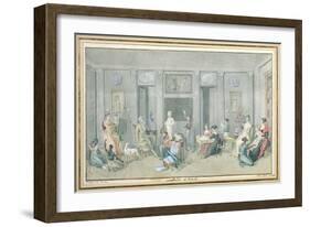 Family in a Study Room on the Ile De La Reunion, 1813-Patu de Rosemont-Framed Giclee Print