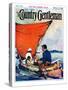 "Family in Canoe," Country Gentleman Cover, May 1, 1927-Frank Schoonover-Stretched Canvas