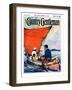 "Family in Canoe," Country Gentleman Cover, May 1, 1927-Frank Schoonover-Framed Giclee Print