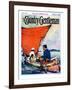 "Family in Canoe," Country Gentleman Cover, May 1, 1927-Frank Schoonover-Framed Giclee Print