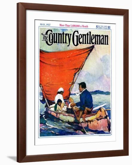 "Family in Canoe," Country Gentleman Cover, May 1, 1927-Frank Schoonover-Framed Giclee Print