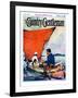 "Family in Canoe," Country Gentleman Cover, May 1, 1927-Frank Schoonover-Framed Giclee Print