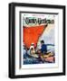 "Family in Canoe," Country Gentleman Cover, May 1, 1927-Frank Schoonover-Framed Giclee Print