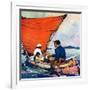 "Family in Canoe,"May 1, 1927-Frank Schoonover-Framed Giclee Print