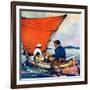 "Family in Canoe,"May 1, 1927-Frank Schoonover-Framed Giclee Print